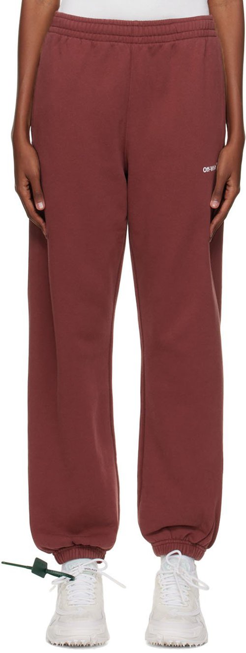 OFF-WHITE Caravag Diag Slim Sweatpant - Barolo White - OMCH029F22FLE0022801