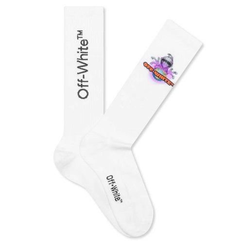 OFF-WHITE Alien Spray Socks - White/Red