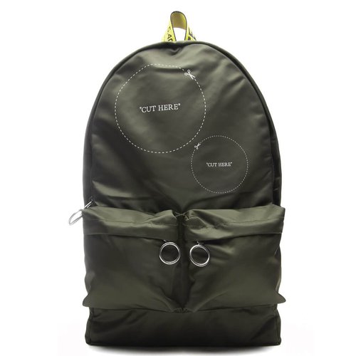 OFF-WHITE Cut Here Backpack - Green/White