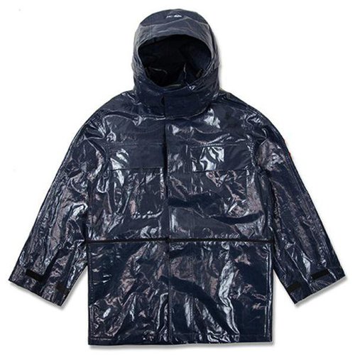 OFF-WHITE Glossy Velcro Coat - Medium Grey - OMEA114S18808008