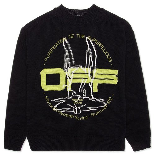 OFF-WHITE Harry The Bunny Knit Crewneck - Black - OMHE032R20F940081045