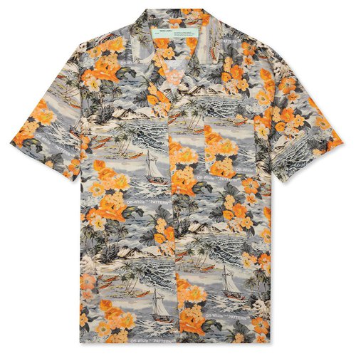 OFF-WHITE Hawaiian Shirt - Black/Orange - OMGA049S188710089900