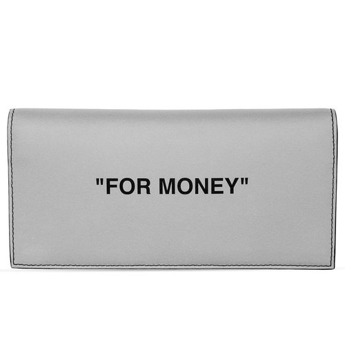 OFF-WHITE Quote Yen Wallet - Silver/Black - OMNC011R20G820389110