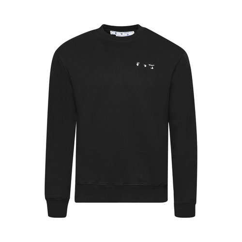 OFF-WHITE Caravag Paint Slim Crewneck - Black - OMBA057C99FLE0051001