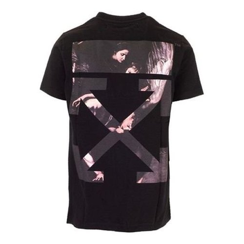 OFF-WHITE Caravaggio Arrow Back Printing Short Sleeve Ordinary Version T-Shirt - Black - OMAA027S201850041088