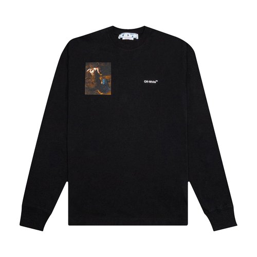 OFF-WHITE Caravaggio Lute Skate Long-Sleeve Tee - Black/White - OMAB064C99JER0081001