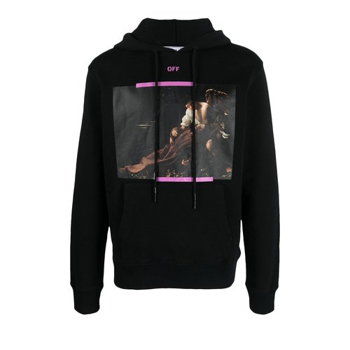 OFF-WHITE Caravaggio Print Hoodie 'Black/Yellow