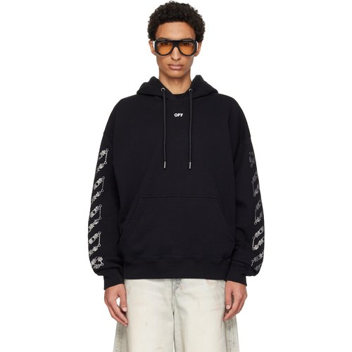 OFF-WHITE Chain Arrow Diagonal Skate Hoodie - Black - OMBB085S26FLE0050001001