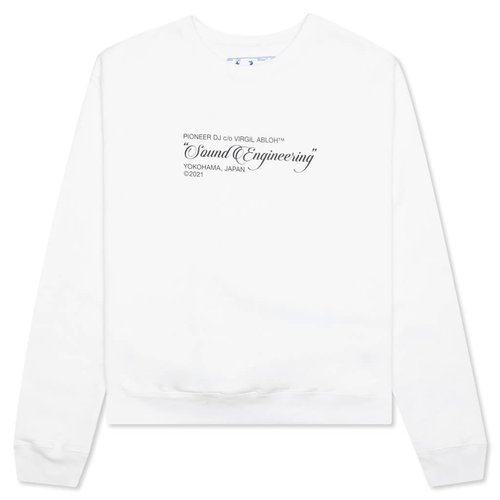 OFF-WHITE x Pioneer Sound Engineering Crewneck - White/Brilliant Green - OMBA025G21FLE0010159