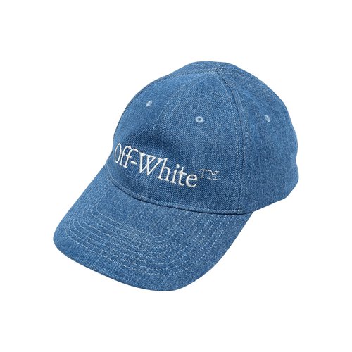 OFF-WHITE Den Logo Bookish Baseball Cap - Blue/White - OWLB026S23DEN0024501