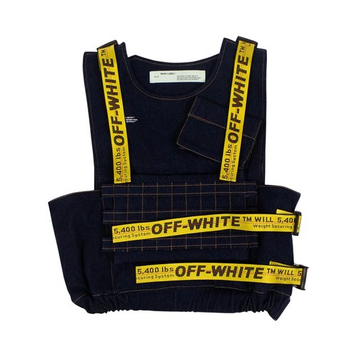 OFF-WHITE Denim Technical Strap Vest Jacket - OMYE034S19C300018700