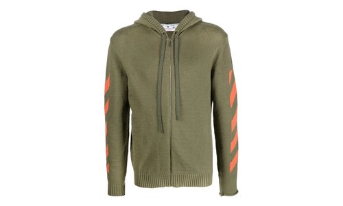 OFF-WHITE Diag Arrow Knit Zip Hoodie OMHA080F22KNI0015620 - OMHA080F22KNI0015620