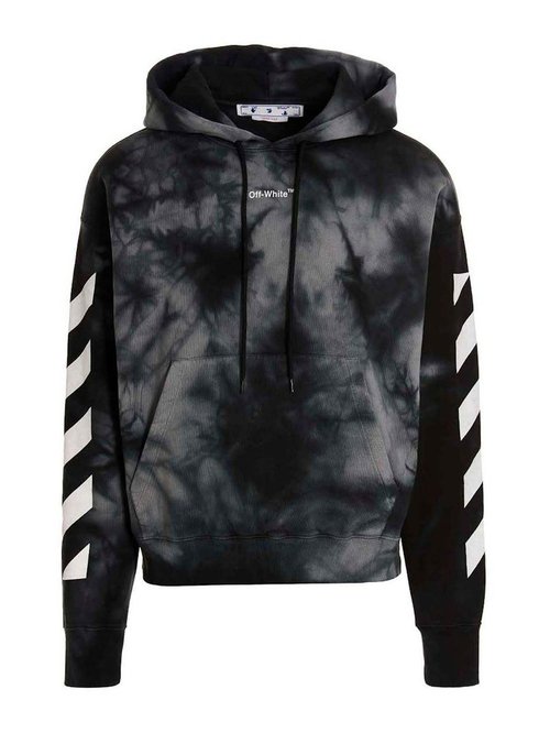 OFF-WHITE Diag Arrow Tie Dye Skate Hoodie - Warm Grey - OMBB085F22FLE0100701