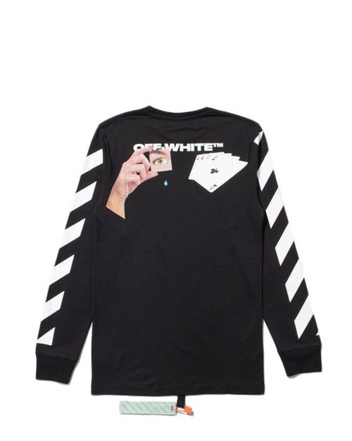 OFF-WHITE OFFWHITE Diag Hand Card Long Sleeve T-Shirt - Black