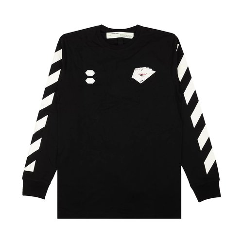 OFF-WHITE Diag Hand Card T-Shirt - Black - OMAB001E191850111088