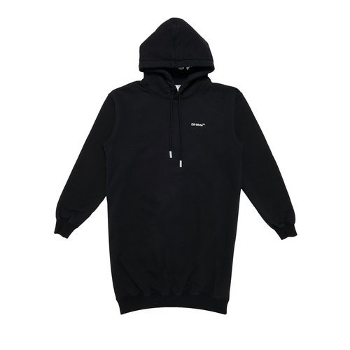OFF-WHITE Diag Hooded Sweatshirt Dress - Black/White - OWDB364C99JER0011001
