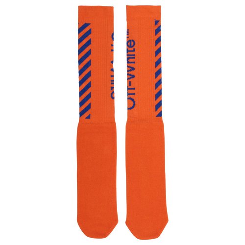 OFF-WHITE OFFWHITE Diag Logo Intarsia Stretch Socks - Orange/Blue