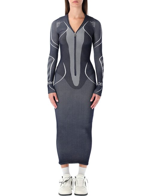 OFF-WHITE Diag Seamless Zip Front Dress - OWVT028F25KNI0014801