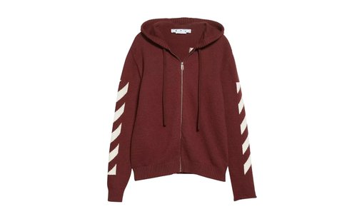 OFF-WHITE Diagonal Arrow Knit Zip Hoodie OMHA080F22KNI0012801 - OMHA080F22KNI0012801