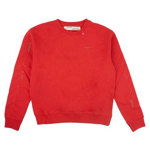 OFF-WHITE Diagonal Print Sweatshirt - RED - OMBA025E19E300032091