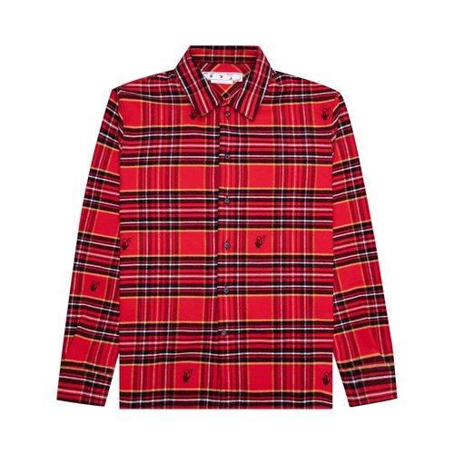 OFF-WHITE Flannel Skate Shirt - Red/Black - OMGA227S22FAB0022510