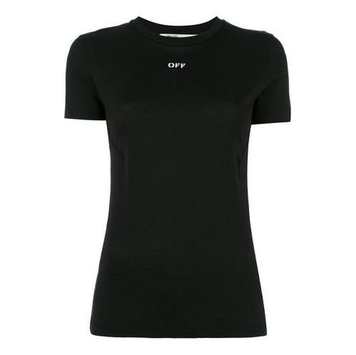 OFF-WHITE Floral Short Sleeve Letter Logo - Black - OWAA033S174621811088