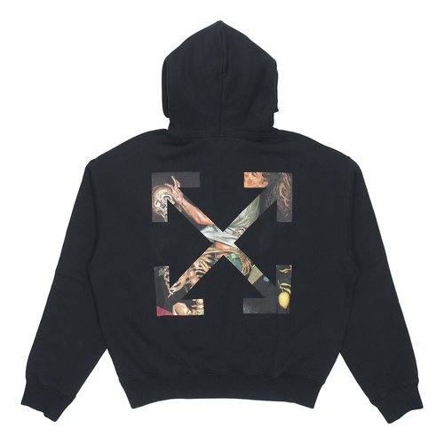 OFF-WHITE FW20 Painting Arrow Hooded Sweater - Black - OMBB037F20FLE0021001