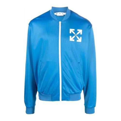 OFF-WHITE Single Arrow Slim Track Top - Blue/White - OMBD037F22FAB0024501