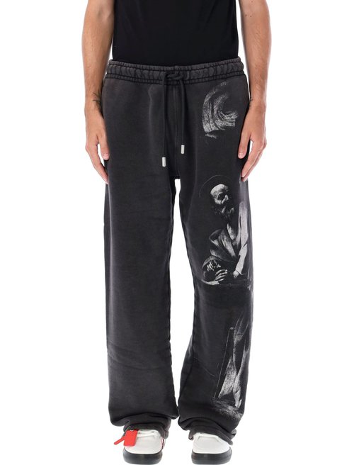OFF-WHITE Jersey Joggers - Black - OMCH054F23FLE0051077