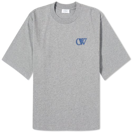 OFF-WHITE Gray Ow Basic T-Shirt - Melange Grey Nautica - OWAA124S24JER0060846