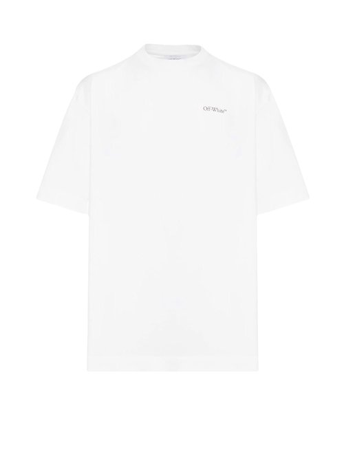 OFF-WHITE OFF Half Arrow Skate Logo Tee Shirt - White/Black - OMAA120F25JER0130110
