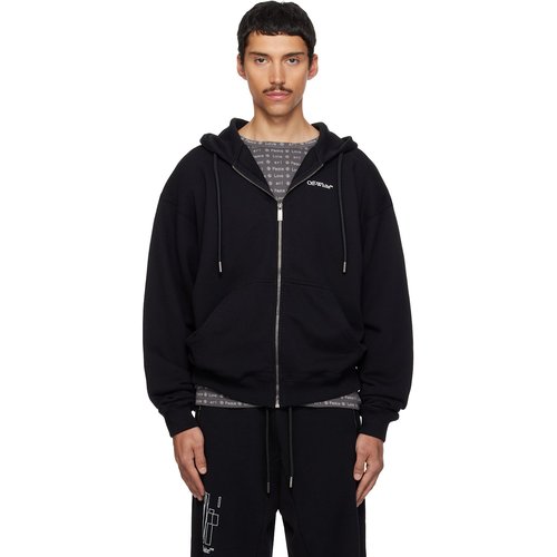 OFF-WHITE Half Arrow Skate Zip Hoodie - Black - OMBE015S26FLE0030001001