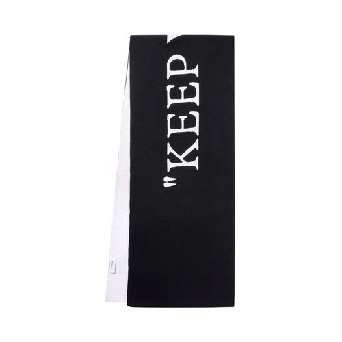 OFF-WHITE Keep Warm Scarf - Black White - OWMA068F24KNI0011001