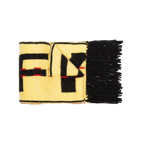 OFF-WHITE Knit Industrial Scarf - Yellow/Black - MA009E185530506010