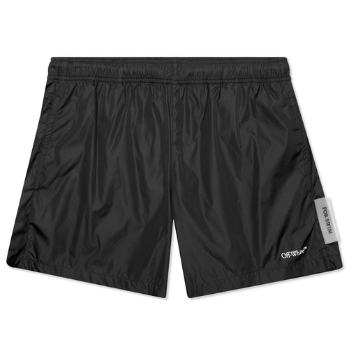 OFF-WHITE OW Logo Swim Shorts - Black/White - OMFA003F20FAB0011001