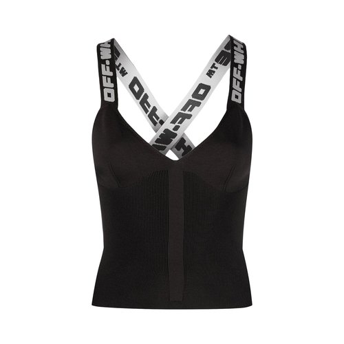 OFF-WHITE Logo Band Tank Top - Black - OWHD011C99KNI0011009