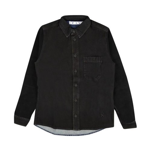 OFF-WHITE Logo Denim Jacket - Black - OMYD020E20DEN0011049