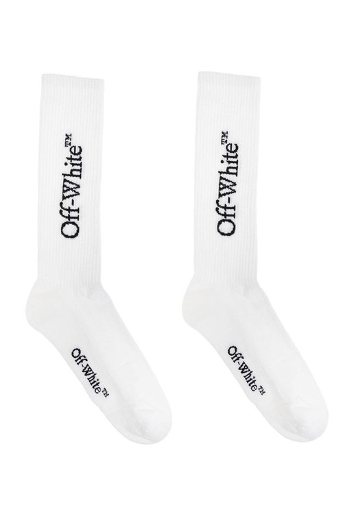 OFF-WHITE Logo Detailed Ribbed Socks - OMRA08JC99KNI0010110 | Solesense