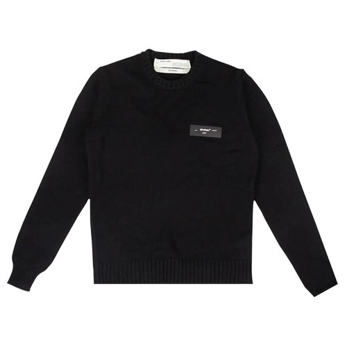 OFF-WHITE Logo Knit Round Neck Sweater - OMHE023E19C160191001