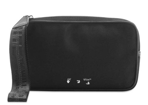 OFF-WHITE OffWhite Logo Nylon Pouch Bag - Black
