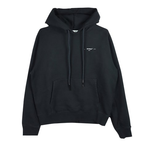 OFF-WHITE Logo Slim Hoodie - Black/White - OMBB034R20D250171001