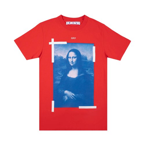OFF-WHITE Monalisa Slim Tee - Fiery Red/White - OMAA027R21JER0022501
