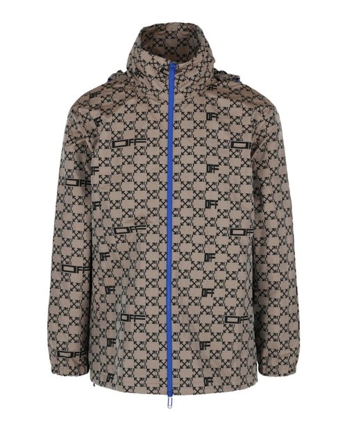 OFF-WHITE OFFWHITE Monogram Allover Windbreaker Jacket - Brown - OMEB034S-FAB001-6210