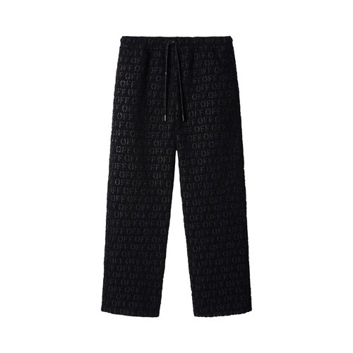 OFF-WHITE Off All Over Bouclé Casual Pant - Black - OMCP002F23FAB0011000