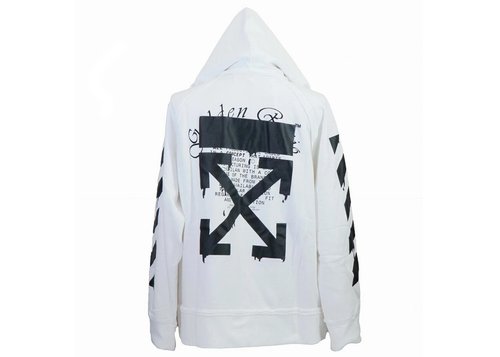 OFF-WHITE OFF Dipping Arrow Print Hoodie - White - OMBB057R20E300050110