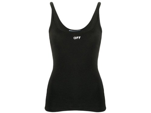 OFF-WHITE Off OFF Logo Print Tank Topin - Black/White - OWAD102S20FAB0011001