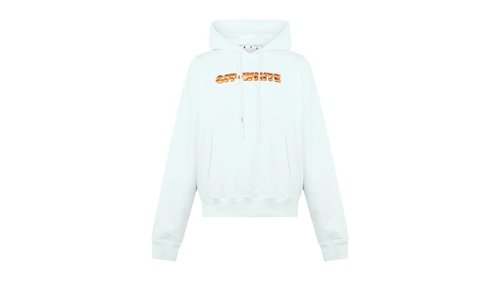 OFF-WHITE OFF Orange Metal Arrow Logo Skate Hoodie - White - OMBB037S22FLE0080120