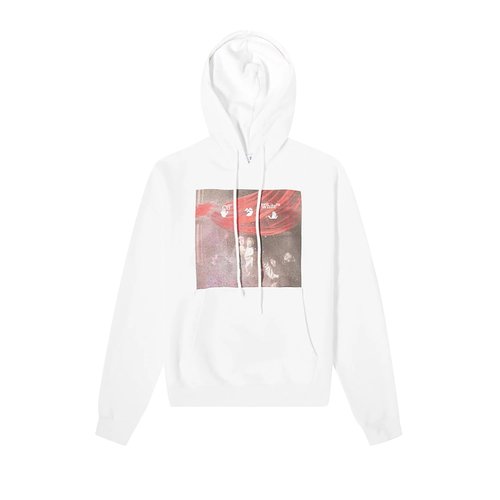 OFF-WHITE Off- Sprayed Caravaggio Over Hoodie - White - OMBB037S21FLE0030101