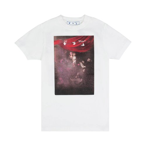 OFF-WHITE Off- Sprayed Caravaggio Slim Tee - White - OMAA027S21JER0100101