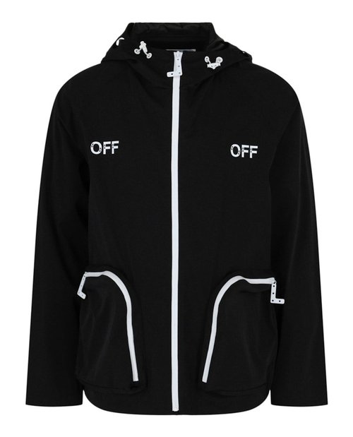 OFF-WHITE OFFWHITE Off Stampe Minimal Windbreaker Jacket - Black - OMEB029S-FAB001-1001